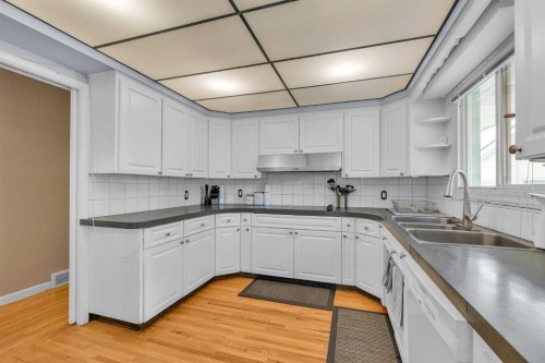 2219 Halifax Crescent Nw, Calgary, AB - Indoor Photo Showing Kitchen With Double Sink
