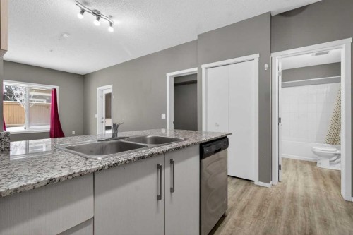 3115-4641 128 Avenue Ne, Calgary, AB - Indoor Photo Showing Kitchen With Double Sink