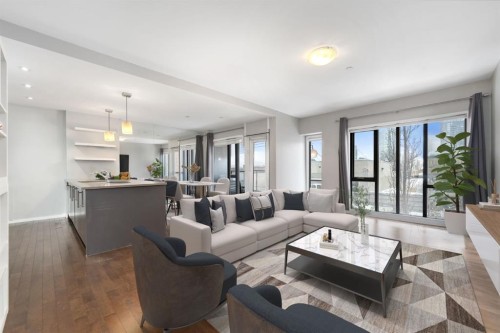 201-414 Meredith Road Ne, Calgary, AB - Indoor Photo Showing Living Room