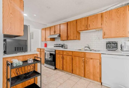 147 Dovercliffe Way Se, Calgary, AB - Indoor Photo Showing Kitchen With Double Sink