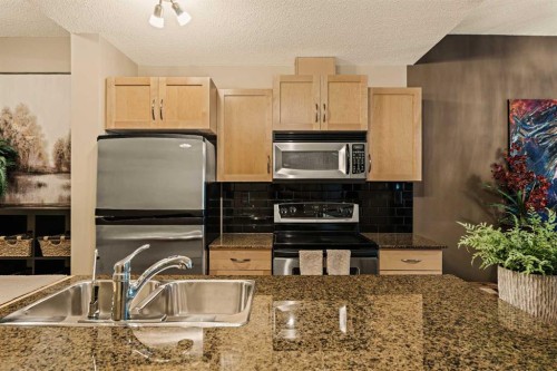 1411-5605 Henwood Street Sw, Calgary, AB - Indoor Photo Showing Kitchen With Stainless Steel Kitchen With Double Sink