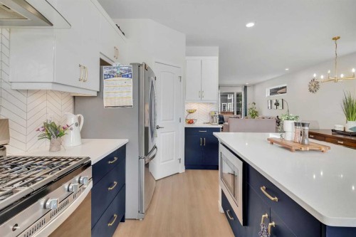 190 Dawson Harbour Rise, Chestermere, AB - Indoor Photo Showing Kitchen With Upgraded Kitchen