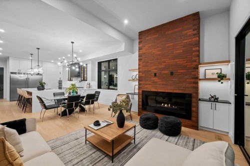 3112 13 Avenue Sw, Calgary, AB - Indoor Photo Showing Living Room With Fireplace