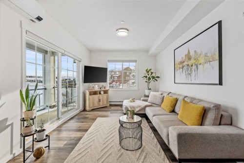 3114-298 Sage Meadows Park Nw, Calgary, AB - Indoor Photo Showing Living Room