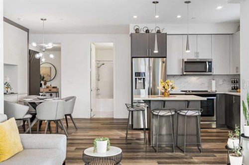 3114-298 Sage Meadows Park Nw, Calgary, AB - Indoor Photo Showing Kitchen With Stainless Steel Kitchen With Upgraded Kitchen