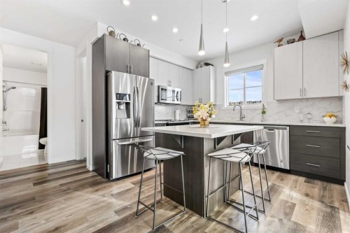 3114-298 Sage Meadows Park Nw, Calgary, AB - Indoor Photo Showing Kitchen With Stainless Steel Kitchen With Upgraded Kitchen