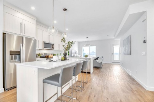 220 Creekstone Drive Sw, Calgary, AB - Indoor Photo Showing Kitchen With Stainless Steel Kitchen With Upgraded Kitchen