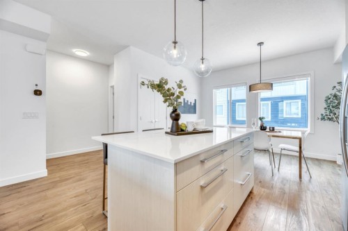 220 Creekstone Drive Sw, Calgary, AB - Indoor Photo Showing Kitchen With Upgraded Kitchen
