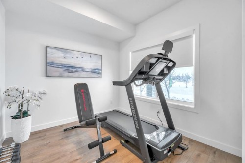 220 Creekstone Drive Sw, Calgary, AB - Indoor Photo Showing Gym Room