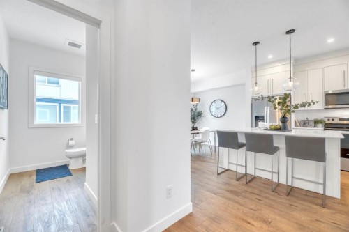 220 Creekstone Drive Sw, Calgary, AB - Indoor Photo Showing Kitchen With Upgraded Kitchen