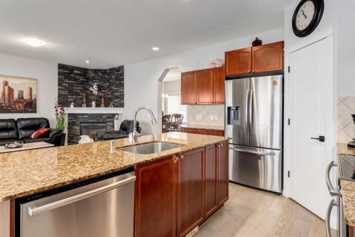 163 Cougarstone Court Sw, Calgary, AB - Indoor Photo Showing Kitchen With Stainless Steel Kitchen