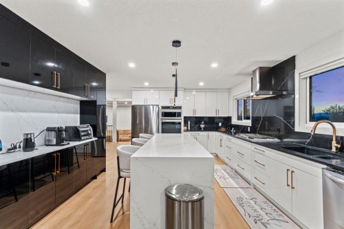 11330 86 Street Se, Calgary, AB - Indoor Photo Showing Kitchen With Double Sink With Upgraded Kitchen