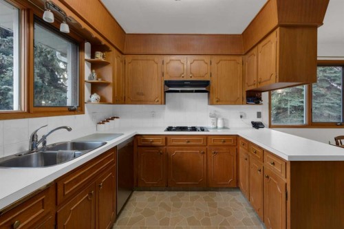 1801 Cayuga Drive Nw, Calgary, AB - Indoor Photo Showing Kitchen With Double Sink