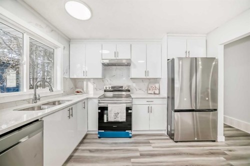 3429 33A Avenue Se, Calgary, AB - Indoor Photo Showing Kitchen With Double Sink