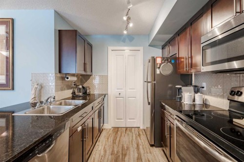 311-2715 12 Avenue Se, Calgary, AB - Indoor Photo Showing Kitchen With Double Sink With Upgraded Kitchen