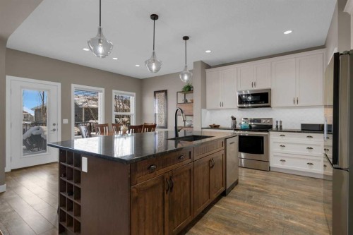 300 Aspenmere Way, Chestermere, AB - Indoor Photo Showing Kitchen With Upgraded Kitchen