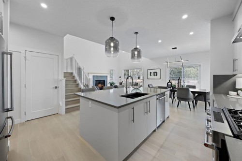 50 Westland Park Sw, Calgary, AB - Indoor Photo Showing Kitchen With Double Sink With Upgraded Kitchen