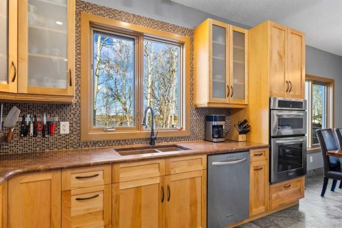 80 Cochrane Lake Trail, Cochrane Lake, AB - Indoor Photo Showing Kitchen With Double Sink