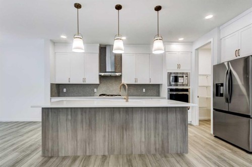 9 Magnolia Path Se, Calgary, AB - Indoor Photo Showing Kitchen With Upgraded Kitchen
