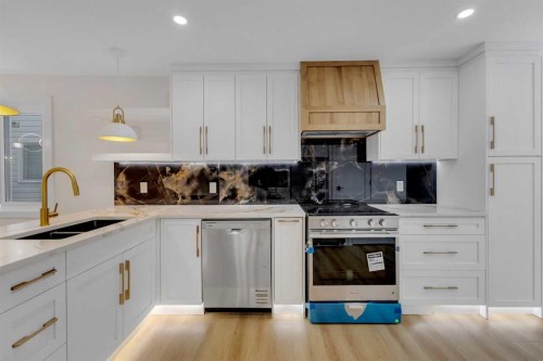 19 Cedargrove Place Sw, Calgary, AB - Indoor Photo Showing Kitchen With Double Sink