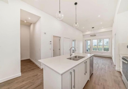 2425-60 Skyview Ranch Road Ne, Calgary, AB - Indoor Photo Showing Kitchen With Double Sink With Upgraded Kitchen