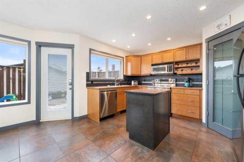 44 Cranberry Way Se, Calgary, AB - Indoor Photo Showing Kitchen With Stainless Steel Kitchen