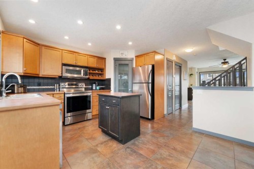 44 Cranberry Way Se, Calgary, AB - Indoor Photo Showing Kitchen With Stainless Steel Kitchen