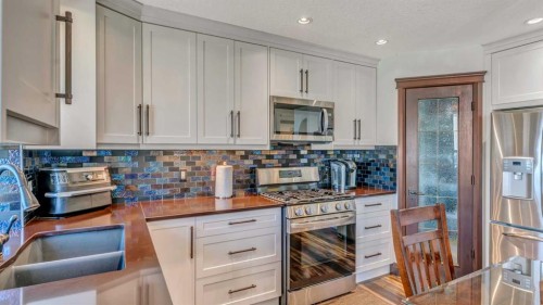 155 Coral Shores Landing Ne, Calgary, AB - Indoor Photo Showing Kitchen With Stainless Steel Kitchen With Double Sink