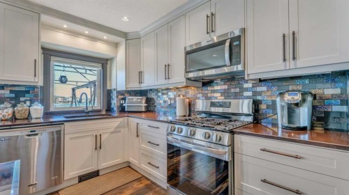 155 Coral Shores Landing Ne, Calgary, AB - Indoor Photo Showing Kitchen With Stainless Steel Kitchen With Upgraded Kitchen