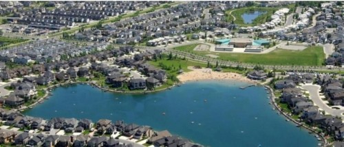 68 Masters Street Se, Calgary, AB - Outdoor With Body Of Water With View