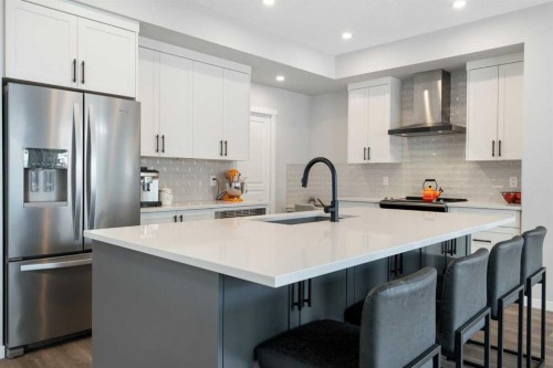 68 Masters Street Se, Calgary, AB - Indoor Photo Showing Kitchen With Stainless Steel Kitchen With Upgraded Kitchen
