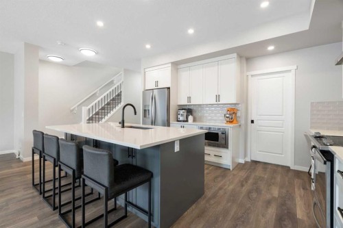 68 Masters Street Se, Calgary, AB - Indoor Photo Showing Kitchen With Stainless Steel Kitchen With Upgraded Kitchen