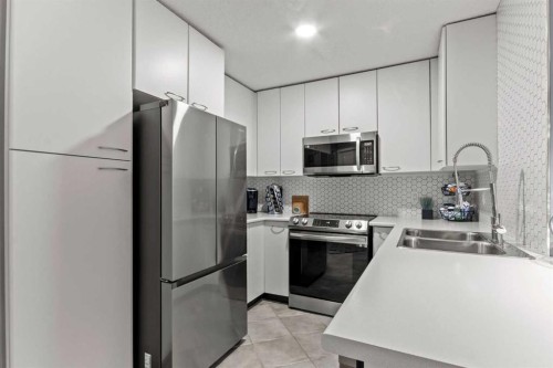 116-5115 Richard Road Sw, Calgary, AB - Indoor Photo Showing Kitchen With Double Sink With Upgraded Kitchen