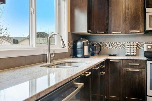 24 Copperpond Park Se, Calgary, AB - Indoor Photo Showing Kitchen With Stainless Steel Kitchen With Double Sink With Upgraded Kitchen