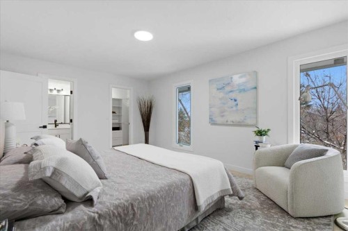 128 Deermoss Crescent Se, Calgary, AB - Indoor Photo Showing Bedroom