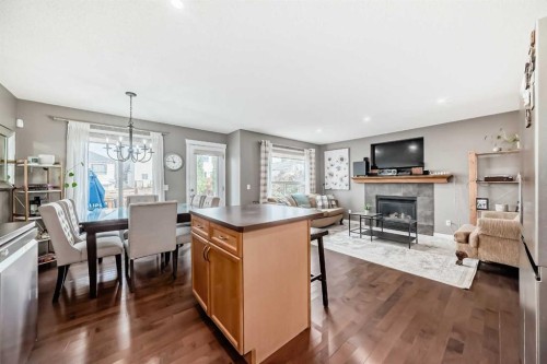 127 Covepark Green Ne, Calgary, AB - Indoor With Fireplace