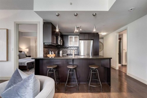 500-817 15 Avenue Sw, Calgary, AB - Indoor Photo Showing Kitchen With Upgraded Kitchen