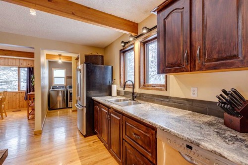 51 Manyhorses Drive, Rural Rocky View County, AB - Indoor Photo Showing Kitchen With Double Sink