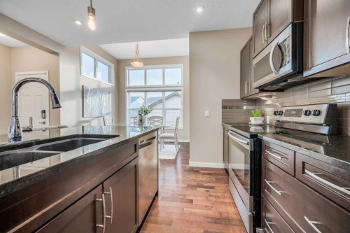 69 Skyview Point Common Ne, Calgary, AB - Indoor Photo Showing Kitchen With Double Sink With Upgraded Kitchen