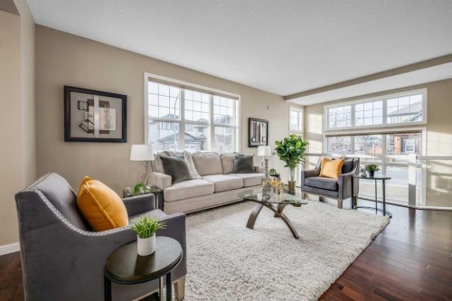 69 Skyview Point Common Ne, Calgary, AB - Indoor Photo Showing Living Room