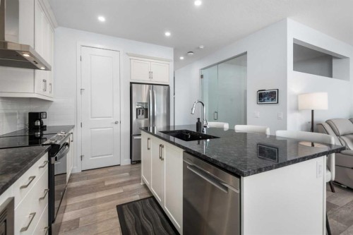 158 Magnolia Path Se, Calgary, AB - Indoor Photo Showing Kitchen With Stainless Steel Kitchen With Upgraded Kitchen