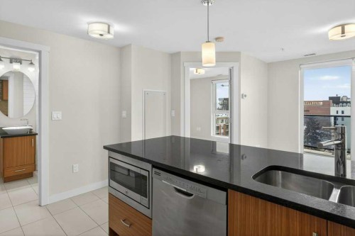 809-303 13 Avenue Sw, Calgary, AB - Indoor Photo Showing Kitchen With Double Sink