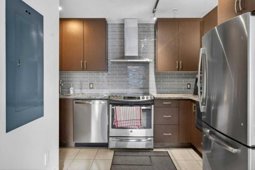 809-303 13 Avenue Sw, Calgary, AB - Indoor Photo Showing Kitchen With Stainless Steel Kitchen With Upgraded Kitchen