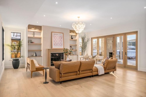 2945 Toronto Crescent Nw, Calgary, AB - Indoor Photo Showing Living Room With Fireplace
