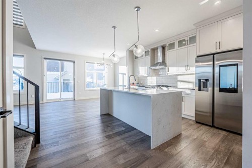300 Savanna Way Ne, Calgary, AB - Indoor Photo Showing Kitchen With Upgraded Kitchen