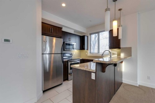 101-320 12 Avenue Ne, Calgary, AB - Indoor Photo Showing Kitchen With Upgraded Kitchen