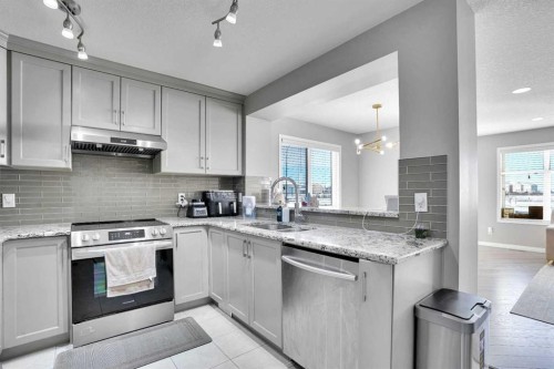 11018 Cityscape Drive Ne, Calgary, AB - Indoor Photo Showing Kitchen With Stainless Steel Kitchen With Double Sink With Upgraded Kitchen