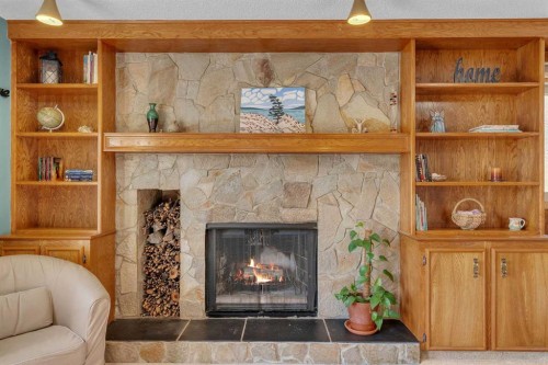 244 Ranchridge Court Nw, Calgary, AB - Indoor Photo Showing Living Room With Fireplace