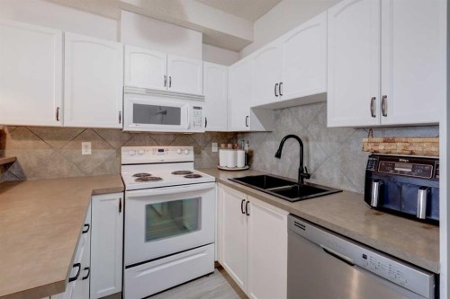402-120 Country Village Circle Ne, Calgary, AB - Indoor Photo Showing Kitchen With Double Sink