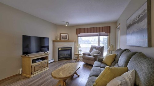 211-728 Country Hills Road Nw, Calgary, AB - Indoor Photo Showing Living Room With Fireplace